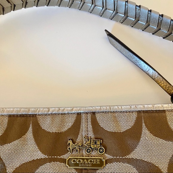 Coach Signature Print Hobo Bag - Tan and Bronze - Picture 13 of 13